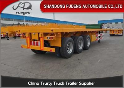 China 60T Max Payload Steel 3 Axles 40Ft Flatbed Container Trailer for sale