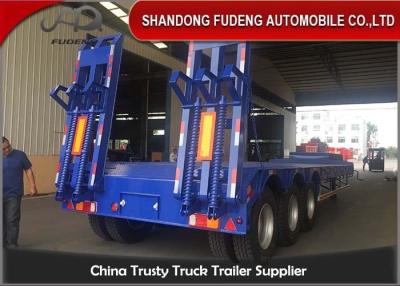 China 13 Meters Transport Excavators 3 Axle Low Flatbed Trailer for sale