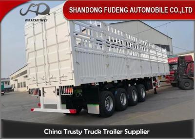 China Suspensión mecánica de acero 60T 4 Axle Fence Trailer en venta