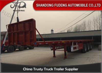 China Q345B 3 Axles 50 Ton Semi Flatbed Container Trailer for sale