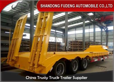 China Welding Transport Q345B 13M 70T Low Loader Semi Trailer for sale