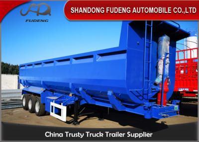 China Stone Transport 6mm Side Wall 3 Axle Q345B Tipping Trailer for sale