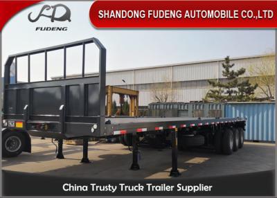 China Q345B 3 Axles 60t 20ft 40ft Flatbed Container Trailer for sale