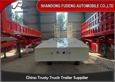 China Fudeng 4mm pattern floor 3 Axles 60T Low Bed Semi Trailer for sale