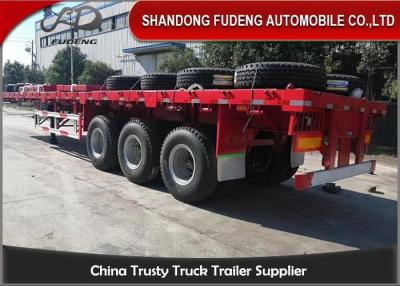 China Air Suspension 40 Foot 3 Axles Flatbed Container Trailer for sale