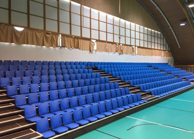 China Retractable Stadium Seating Telescopic Bleacher Seat with Folding Back for sale