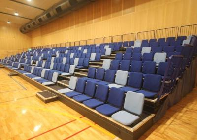 China Anti Slip Plywood Retractable Gymnasium Bleachers Upholstered Seat Base / Backrest for sale