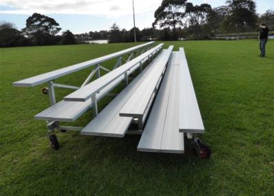 China Portable Aluminum Stadium Bench Seating Pneumatic Wheels For Sport Court for sale