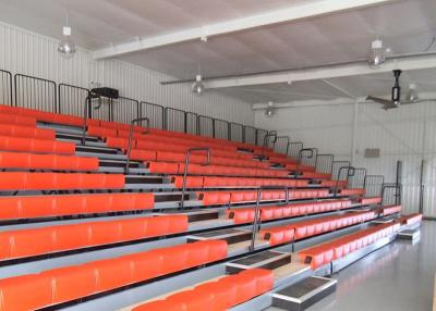 China Plastic Retractable Gym Bleachers Tribune Seating With Customized Handrail for sale