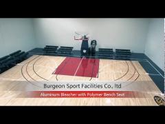 Basketball Court Aluminum Bleacher with Polymer Bench Seat.mp4