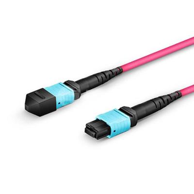 China MPO /MTP Om4 50/125 8-Core Multimode Fiber Optic Cable LSZH Fiber Optic Patch Cord / Jumper for sale