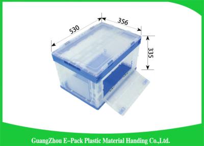 China Big Capacity Collapsible Plastic Storage Bins , Folding Storage Crates Space Saving for sale