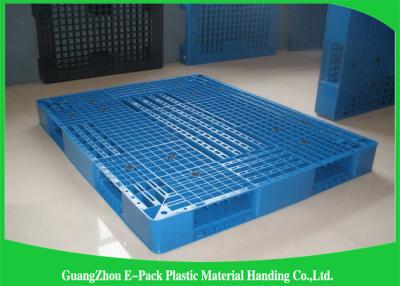 China Heavy Duty Rackable 1 Ton Steel Reinforced blue Plastic Pallets 1200*1000mm for sale
