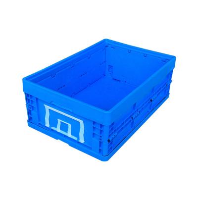 China Stable Blue Collapsible Plastic Containers / Folding Plastic Crates for sale