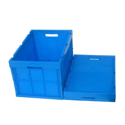 China Logo Printing Collapsible Plastic Containers / Folding Storage Crates for sale