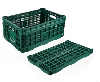 China 600*400mm Fruit And Vegetable Plastic Crates Dovetail Groove Custom Color for sale