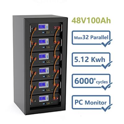 China 5KW 10KW Solar Energy Storage Systems LiFePO4 Lithium Ion Phosphate Battery Pack 12V 48V 100Ah for sale