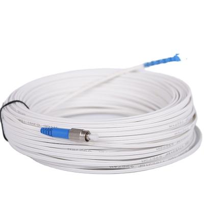 China 100M 1 Core Indoor Outdoor Fiber Optic Cable G657A FRP Steel Wire 8.5kg/km for sale