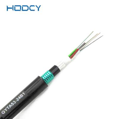China 250μm GYTA53 G652D Single Mode Armored Fiber Optic Cable 2-288cores for sale