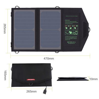 China Outdoor Folding Solar PV Panel Mobile Phone Charger Portable 5V 10W 300g for sale