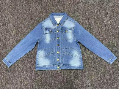 China Boy Casual Denim Jeans Jacket Two Chest Pockets Slim Fit Jeans Jacket 55 for sale