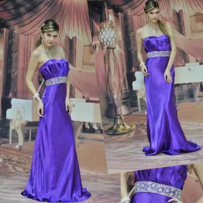 China Elegant Lady Evening Dress Purple Zipper Closure Women Formal Dresses for sale