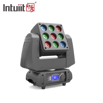 China Party 1265lm Led Matrix Moving Head 3*3 RGBW 9*10W Beam Moving Head Light With Wash for sale