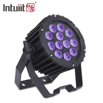 China Equipment 12*Tri 3W RGB LED Par Can Light IR Remote Control For Wedding Stage Decoration for sale