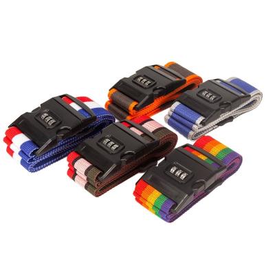 China Anti Theft Colorful Velcro Luggage Straps With Buckle Combination Lock for sale