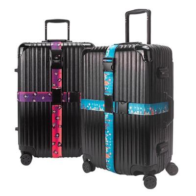 China 1800mm Adjustable Nylon Webbing Luggage Strap Full Printing Suitcase Belt for sale