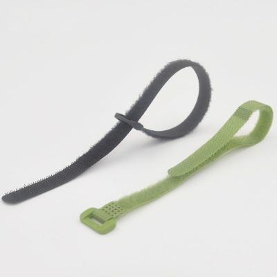 China 30mm Hook And Loop Cable Straps With Plastic Buckle Strong Gripping for sale