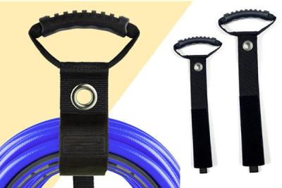 China Heavy Duty Hook And Loop Cable Strap With Handle Eyelet Black Color 50*508mm for sale