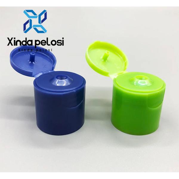 Quality Polish Blue 24/410 PP Smooth Surface Cosmetic Flip Top Bottle Caps For Cream for sale