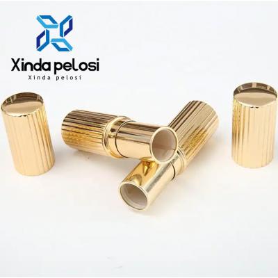 China Custom Luxury Metal Gold Aluminium Empty Lipstick Tube Container Plastic for sale