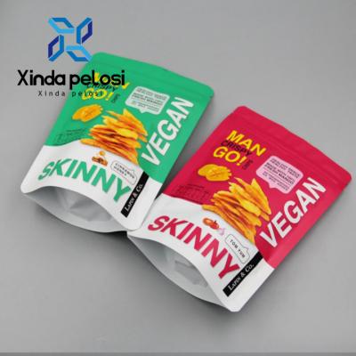 China Food  Plastic Zipper Top Stand Up Mylar Bags For Snack Chips Customized Packaging for sale