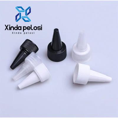 China Squeeze Bottle Push Pull Caps Tops Tip White Red Green Pink Twist Off Pointed Mouth Cap for sale