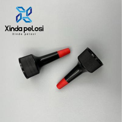 China 24/410 Plastic Twist Top Cap Black And White Plastic Disposable Dropper Needle Dropper Nozzle for sale