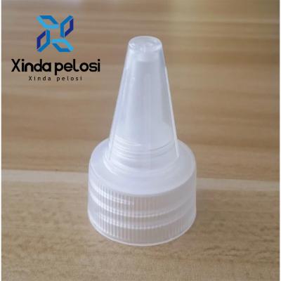 China Draai lang mondstuk schroef plastic spoot kappen knijpen fles dop tips Te koop