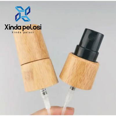 China Mini-Parfümpumpen-Sprühgerät Holz-Form-Aktien Natur Kunststoff-Kopf Bambus-Sprühpumpe Mini-Nebel-Sprüh zu verkaufen