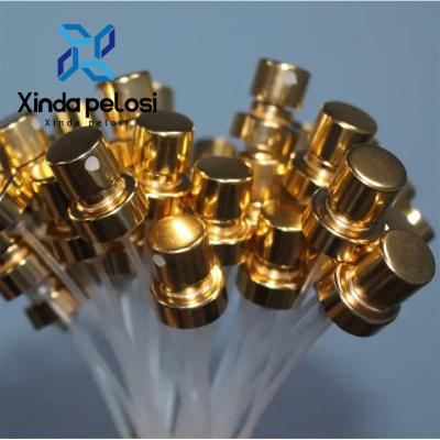 China Perfume Bottle Crimp Pump Golden Colour Aluminium Sprayer for sale