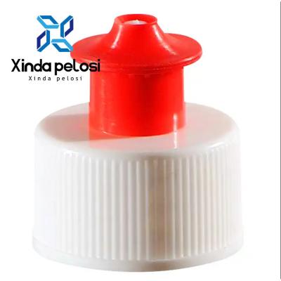China Non Spill Push Pull Screw Replacement Covers Plastic Bottle Cap For Sports Bottle for sale