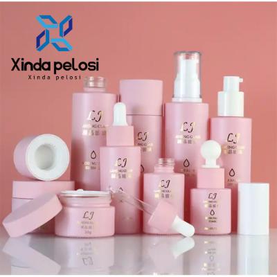 China 30ml 250ml Perfume Body Lotion Bottles With Pump Pink Luxury Skincare Cosmetic Packaging for sale