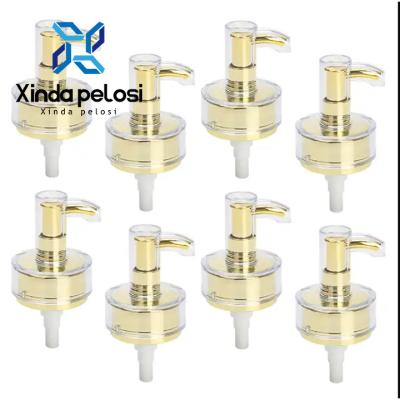 China 24/410 Lotion Dispenser Pump Gold Lotion Hand Pressure Shower Gel Pump Head for sale