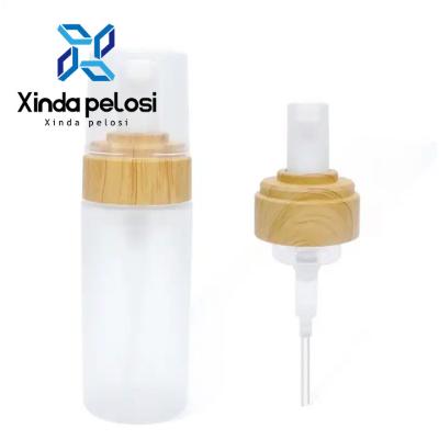 China Recyclable Biodegradable Cosmetic Container Packaging Glass Pump Bottle With Bamboo Lid for sale