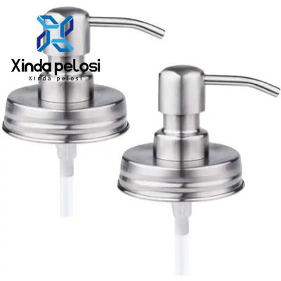 China Stainless Steel Foaming Soap Dispenser Pumps Plastic Pump Silver Hotel Home Bathroom Mason Liquid for sale