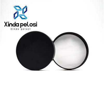 China Round Powder Make Up Matte Black PP Plastic Screw Cap For PET Jar With Liner for sale