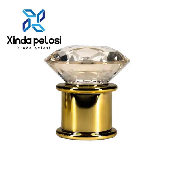 Quality Gold Perfume Bottle Cap Replacement Cosmetic Luxury Shiny Transparent for sale