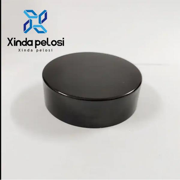 Quality Round Powder Make Up Matte Black PP Plastic Screw Cap For PET Jar With Liner for sale