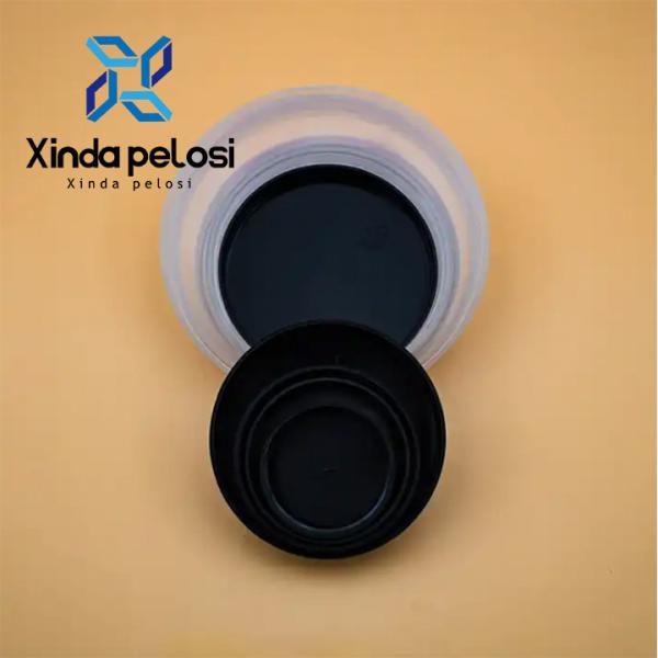 Quality Round Powder Make Up Matte Black PP Plastic Screw Cap For PET Jar With Liner for sale