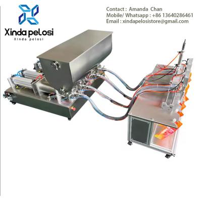 Cina Semi-Automatic Stand Up Pouch Filling And Sealing Machine For Cosmetic Cream Sauce Honey Paste Piston in vendita